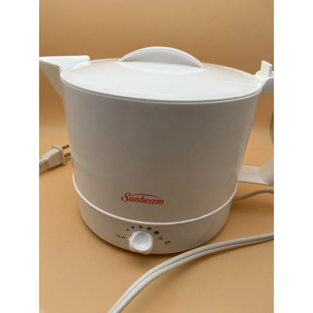 Sunbeam Hot Pot Express Electric Adjustable Heat White 32 Ounce-Tested Working